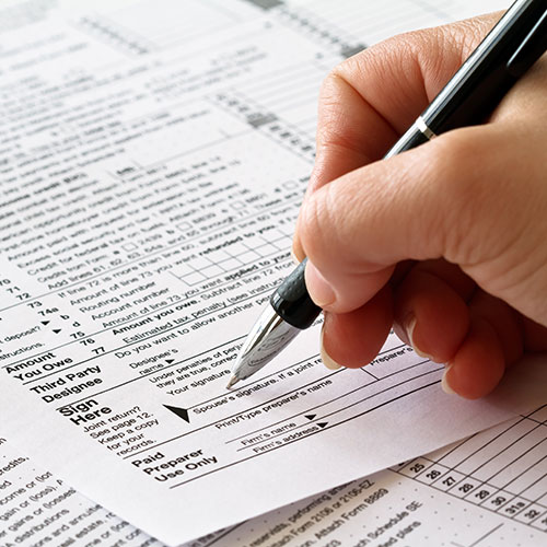 Person completing there taxes