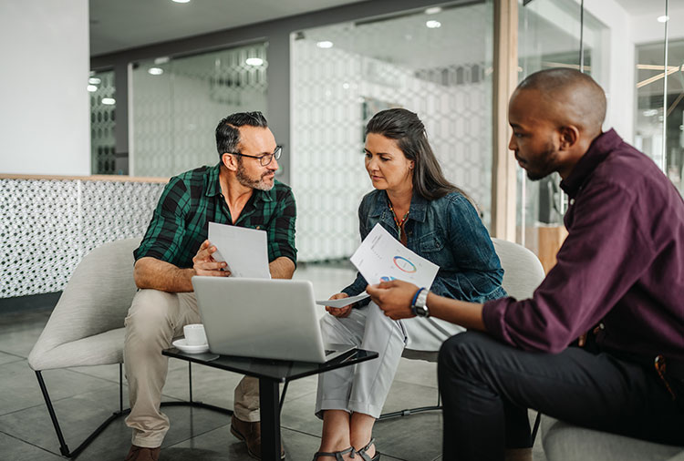 Accountants having a meeting with a client
