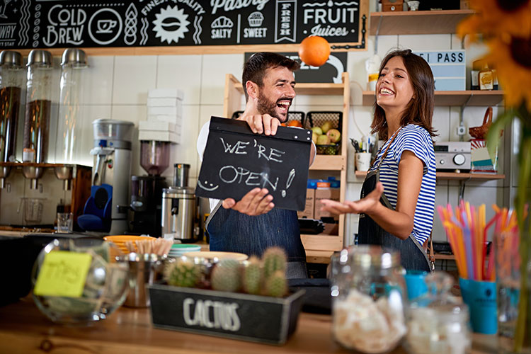 Small business cafe owners